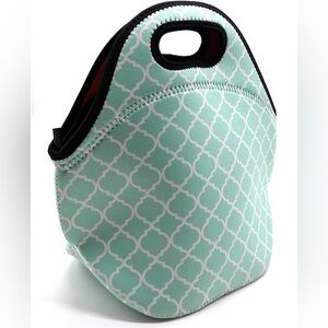 Neoprene Insulated Lunch Bag Tote- Blue/Green